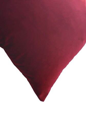 Bordo Renkli Kadife Düz 50x50 Kare Kırlent Kılıfı