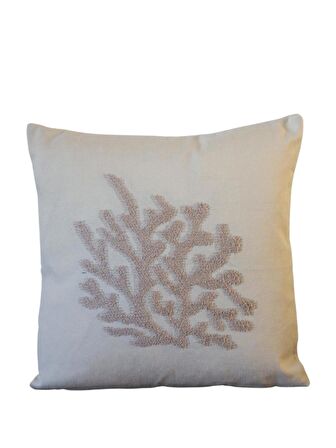 Jakar Bej Renkli Desenli 43x43 Kare Kırlent Kılıfı
