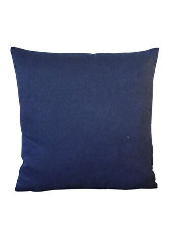 Lacivert Renkli Düz 43x43 Kare Kırlent Kılıfı