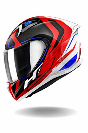 50.8 Racer Beyaz-kırmızı-siyah Kask L
