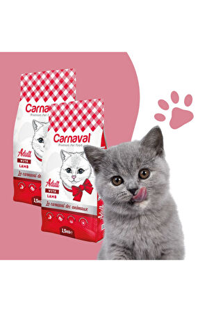 Premium Kedi Maması Kuzu Etli 1.5 Kg 2li Paket