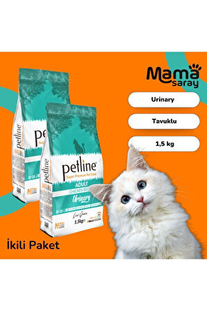 Urinary Tavuklu Süper Premium Kedi Maması 3kg ( 2 X 1,5kg)