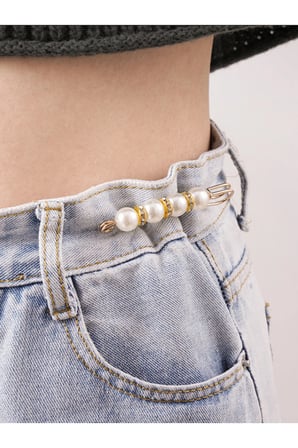 4'lü Set Pantolon Beli Daraltma Aparatı, Gold Renk,, Bel Daraltma İğnesi, İğne, Kemer
