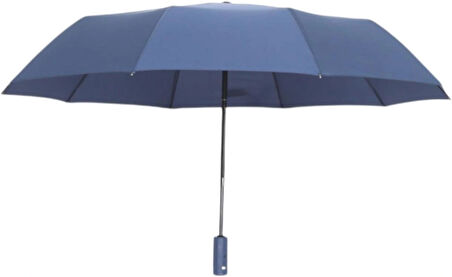 LED Işıklı Otomatik Katlanabilir Şemsiye – Mavi, Rüzgara Dayanıklı, Su Geçirmez
