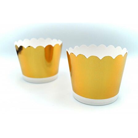 Gold Renk Cupcake (Muffin) Kabı (12 Adet)