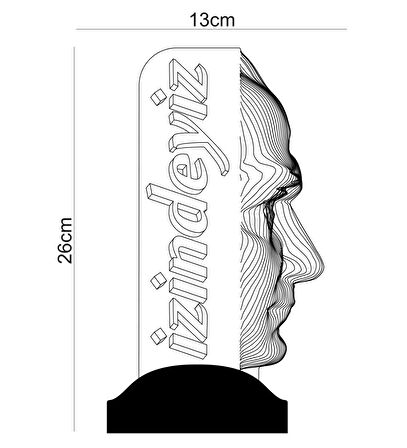 Sevgilambası 3 Boyutlu 3D Atatürk Led Lamba