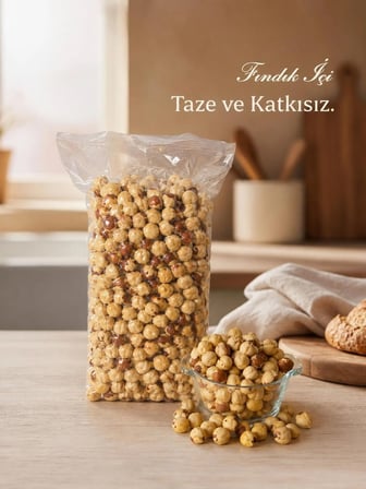 Kavrulmuş Vakumlanmış iç findik 500 gr