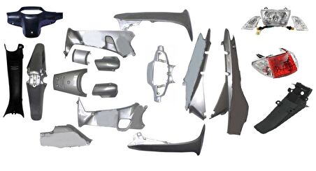 Bisan LİFAN 100 KAPORTA SETİ GRİ FAR-STOP 20 PARÇA