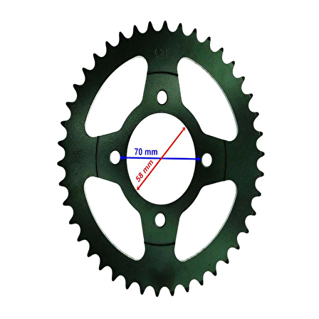 Mondial Z-ONE 150-180 ARKA DİŞLİ 428-42T İÇ 58 mm 4 DELİK IND ÖM