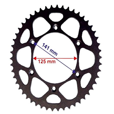 KTM CR125-250-KX-KTM ARKA DİŞLİ 520-50T İÇ 125X6 DELİKLİ IND