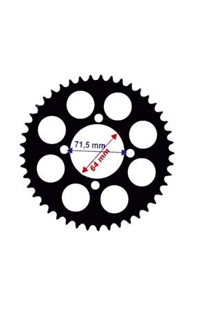 Yamaha YBR ARKA DİŞLİ 428-45T İÇ 64 mm ALÜMİNYUM SİYAH ÖM