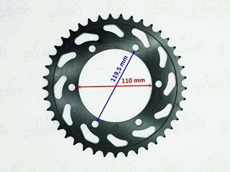 Yamaha YAMAHA R25 MT-25 ARKA DİŞLİ 520-41T İÇ 110 mm 6 DELİKLİ ÖM