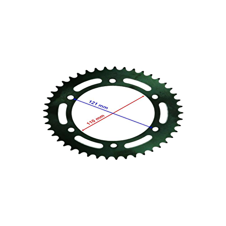 Yamaha YBR 250 ARKA DİŞLİ İÇ 110X428-45T 6 DELİKLİ IND ÖM