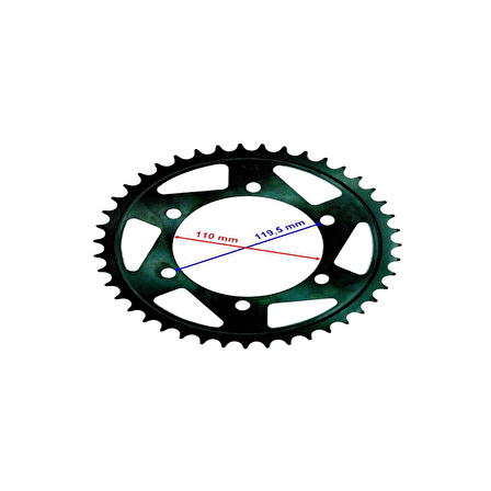 Yamaha ARKA DİŞLİ 525-43T İÇ 110*6 DELİK YAMAHA YZF R6(2006-2017)