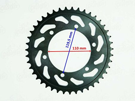 Yamaha YAMAHA R25 MT-25 ARKA DİŞLİ 520-43T İÇ 110 mm 6 DELİKLİ ÖM