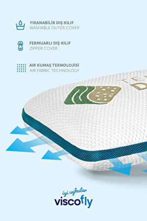 Visco Dream Climate Yastık - 57 cm * 40 cm * 12 cm - Hava Alabilen Air File Kumaşlı
