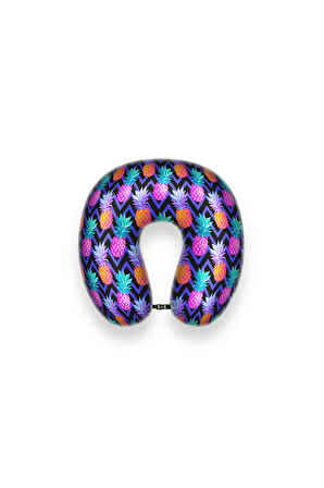 Visco Ortopedik Seyahat Yastığı- Boyun Yastığı - 30*30*10 cm- % 100 Visco İç Dolgu - Ananas Desen