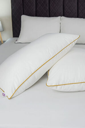 Gold Rengi Biyeli Nanojel Yastık 1100 gram 50x70 cm 1 adet, Lüks Otel Yastığı