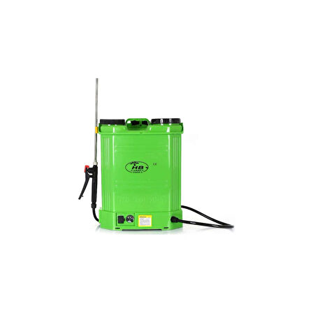 HB 16lt 130cm 5.5kg 12V 8Ah Yeşil Sırt Tipi Akülü İlaçlama Makinesi