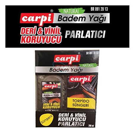 Carpi Deri Vinil Koruyucu Naturel Badem Yağı Parlatıcı Torpido Süngeri