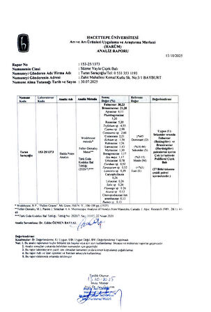 850g Yeni Sezon Yüksek Rakım Şekersiz Poliflora Çiçek Balı 770 Prolin