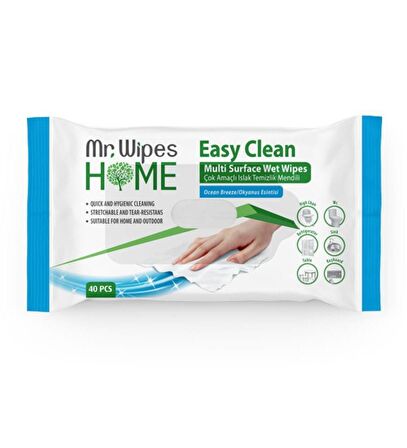 Farmasi Mr.Wıpes Easy Clean Temizleme Mendili Okyanus Esintisi 40'lı