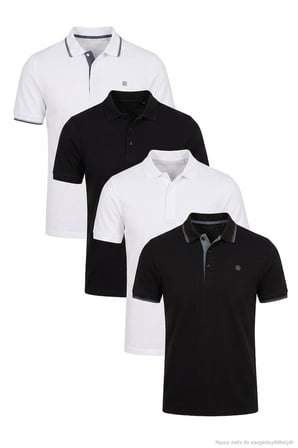 Buratti Pamuklu Regular Fit Düğmeli Polo Yaka 4'lü Paket T Shirt Erkek POLO YAKA T SHİRT 590211827S4