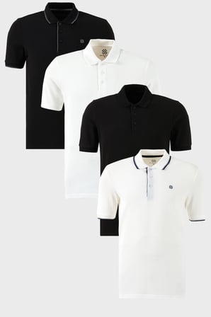 Buratti Pamuklu Regular Fit Düğmeli Polo Yaka 4'lü Paket T Shirt Erkek POLO YAKA T SHİRT 590211827S4