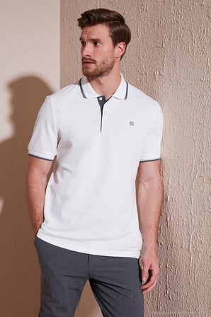 Buratti Pamuklu Slim Fit Şerit Detaylı Düğmeli Polo Yaka 3'lü Paket T Shirt Erkek T SHİRT 5902118S3