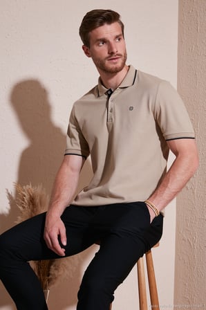 Buratti Pamuklu Slim Fit Şerit Detaylı Düğmeli Polo Yaka 3'lü Paket T Shirt Erkek T SHİRT 5902118S3
