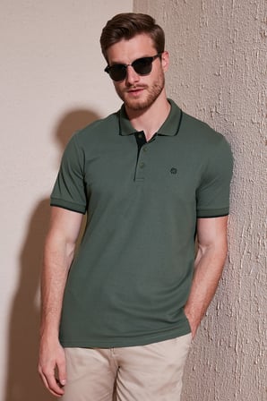 Buratti Pamuklu Slim Fit Şerit Detaylı Düğmeli Polo Yaka 5'li Paket T Shirt Erkek T SHİRT 5902118S5