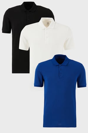 Buratti Pamuklu Regular Fit Düğmeli Polo Yaka 3'lü Paket T Shirt Erkek T SHİRT 5902127S3