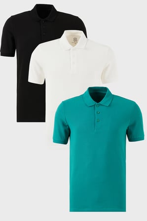 Buratti Pamuklu Regular Fit Düğmeli Polo Yaka 3'lü Paket T Shirt Erkek T SHİRT 5902127S3