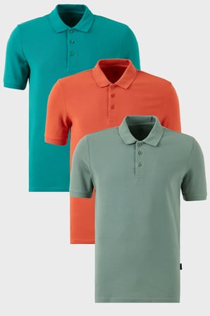Buratti Pamuklu Regular Fit Düğmeli Polo Yaka 3'lü Paket T Shirt Erkek T SHİRT 5902127S3