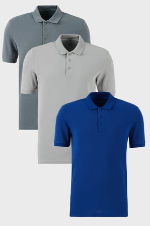 Buratti Pamuklu Regular Fit Düğmeli Polo Yaka 3'lü Paket T Shirt Erkek T SHİRT 5902127S3