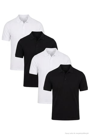 Buratti Pamuklu Regular Fit Düğmeli Polo Yaka 4'lü Paket T Shirt Erkek T SHİRT 5902127S4