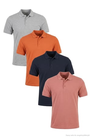 Buratti Pamuklu Regular Fit Düğmeli Polo Yaka 4'lü Paket T Shirt Erkek T SHİRT 5902127S4