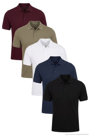 Buratti Pamuklu Regular Fit Düğmeli Polo Yaka 5'li Paket T Shirt Erkek T SHİRT 5902127S5