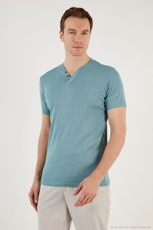 Buratti Pamuklu Düğme Detaylı Slim Fit V Yaka 3'lü Paket T Shirt Erkek T SHİRT 5902122S3