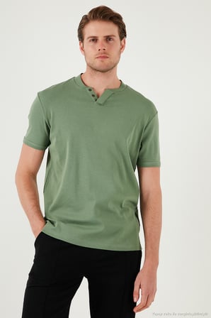 Buratti Pamuklu Düğme Detaylı Slim Fit V Yaka 3'lü Paket T Shirt Erkek T SHİRT 5902122S3