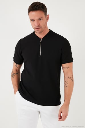 Buratti Pamuklu Regular Fit Yarım Fermuarlı Kolej Yaka 3'lü Paket T Shirt Erkek T SHİRT 5902653S3