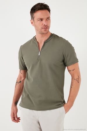 Buratti Pamuklu Regular Fit Yarım Fermuarlı Kolej Yaka 3'lü Paket T Shirt Erkek T SHİRT 5902653S3