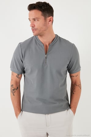 Buratti Pamuklu Regular Fit Yarım Fermuarlı Kolej Yaka 3'lü Paket T Shirt Erkek T SHİRT 5902653S3