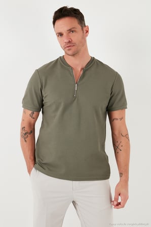 Buratti Pamuklu Regular Fit Yarım Fermuarlı Kolej Yaka 3'lü Paket T Shirt Erkek T SHİRT 5902653S3