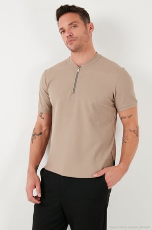 Buratti Pamuklu Regular Fit Yarım Fermuarlı Kolej Yaka 3'lü Paket T Shirt Erkek T SHİRT 5902653S3