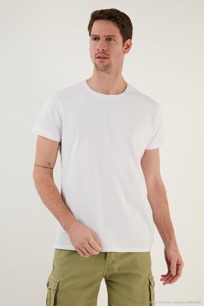 Buratti Pamuklu Slim Fit Bisiklet Yaka Baskılı 3'lü Paket T Shirt Erkek T SHİRT 541S31