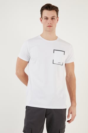 Buratti Pamuklu Slim Fit Bisiklet Yaka Baskılı 3'lü Paket T Shirt Erkek T SHİRT 541S31