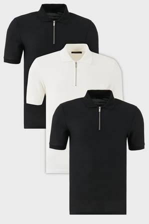 Buratti Pamuklu Regular Fit Yarım Fermuarlı 3'lü Paket Polo Yaka T Shirt Erkek POLO YAKA T SHİRT 5902434S3