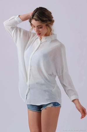 SD Luxury Pamuk Karışımlı Oversize Fit Uzun Kollu 2'li Paket Gömlek Bayan GÖMLEK 6781001S2