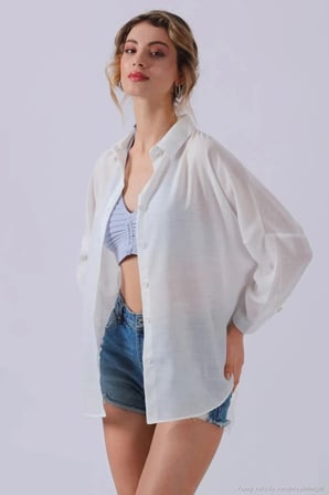 SD Luxury Pamuk Karışımlı Oversize Fit Uzun Kollu 2'li Paket Gömlek Bayan GÖMLEK 6781001S2